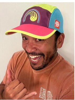 All Good Hawaii Pickle Ball Multi Color Breathable Adjustable Hat Retro Neon